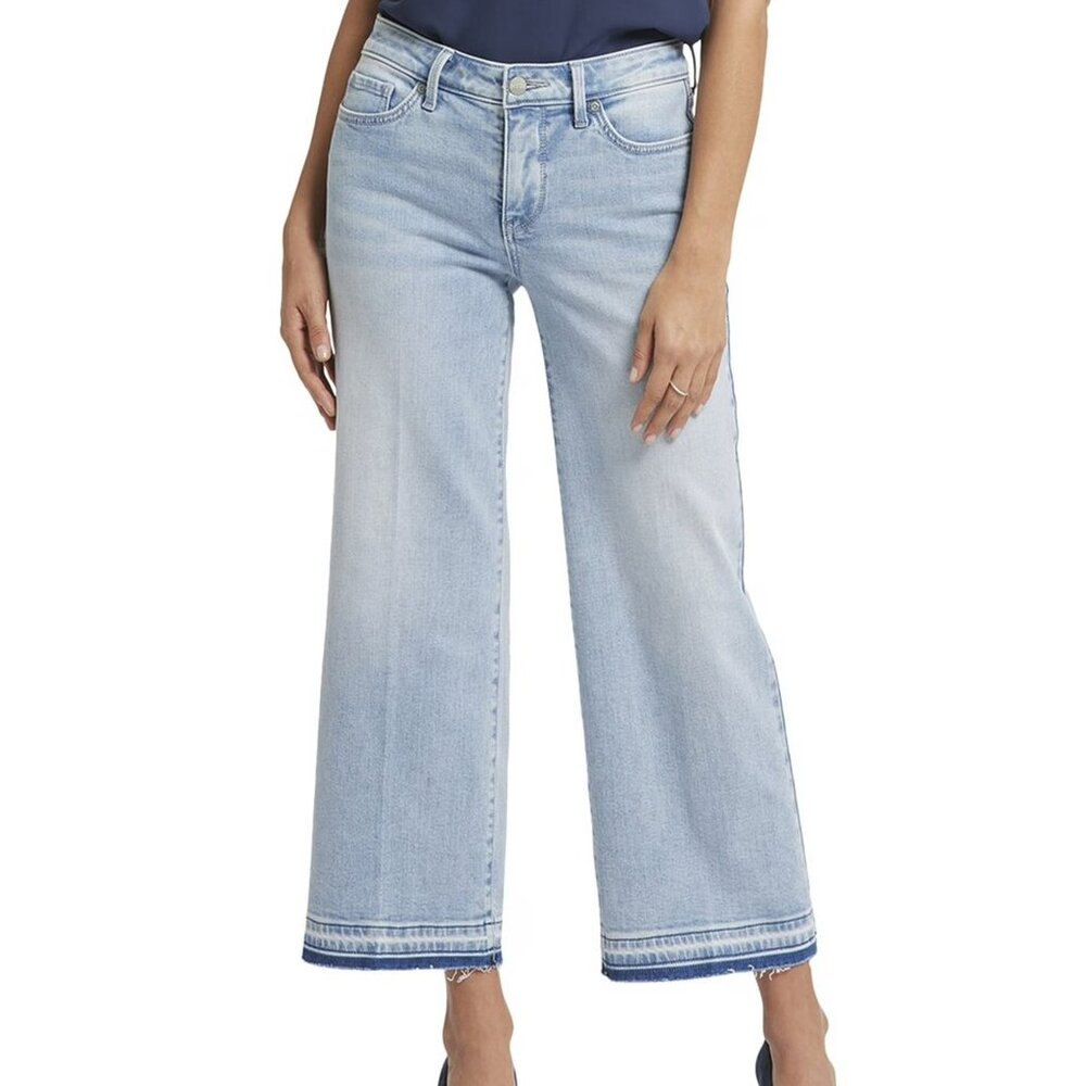 NYDJ Teresa Wide Leg Release Hem Ankle Jeans Womens 10 Misty Ridge NWT